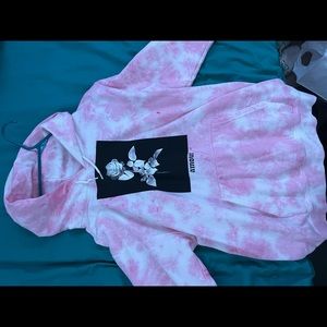 Pink and White Tie Die “Amour” Hoodie